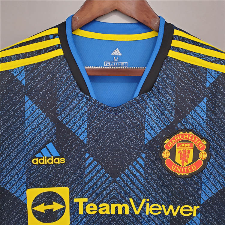 Manchester United 21-22 Kit Third Blue Ronaldo #7 Soccer Jersey Football Shirt - Click Image to Close
